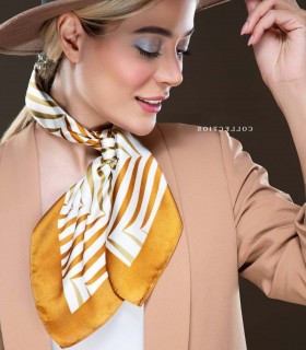 روسری کوتاه مجلسی دخترانه راه راه کد 2517
