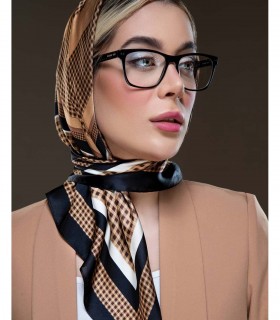 روسری کوتاه مجلسی دخترانه طرح چهارخونه کد 2523