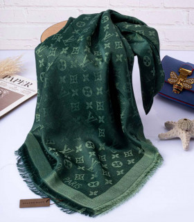 روسری سبز مجلسی لمه دار کد 2656