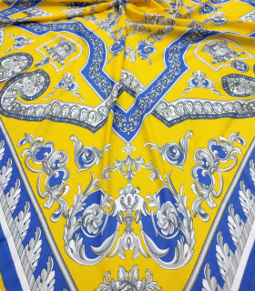 روسری زرد آبی نخی 2963